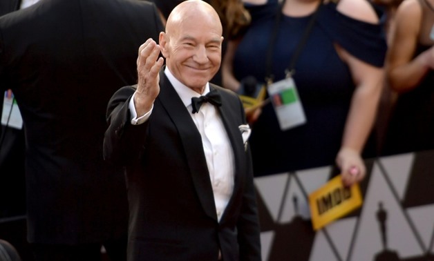 Patrick Stewart attends the 90th Annual Academy Awards in Hollywood, California.