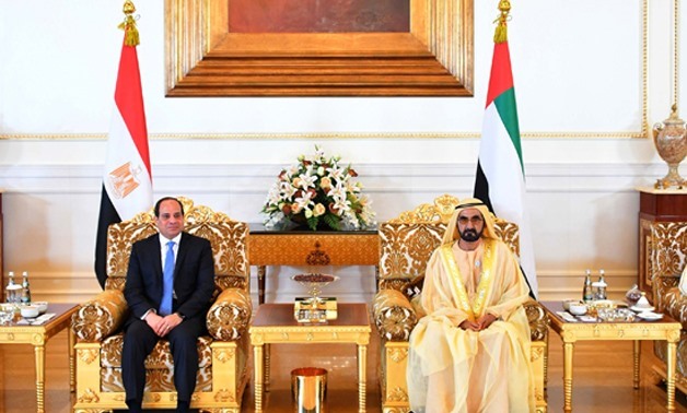 File: President Abdel Fatah al-Sisi (L) and Crown Prince of Abu Dhabi Sheikh Mohamed bin Zayed al Nuhayyan - Press photo
