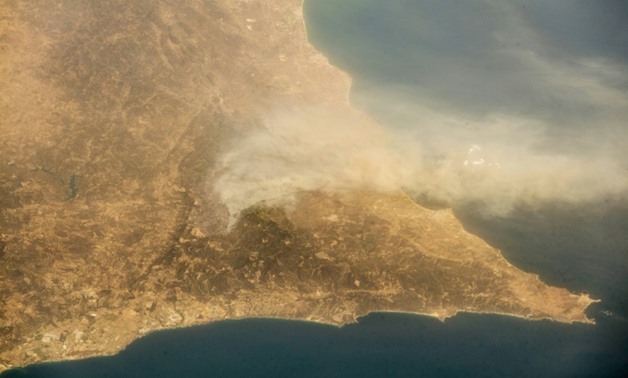 A picture of Portugal, where a fire is raging, taken by German astronaut Alexander Gerst from the International Space Station
