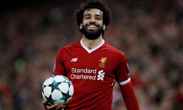 Anfield, Liverpool, Britain - December 6, 2017 Liverpool's Mohamed Salah celebrates after the match ; REUTERS/Phil Noble 
