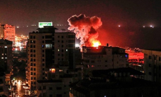 Gaza in flames after IDF attacks on early Thursday on Aug. 9, 2018 – Source: israelpalestine.liveuamap