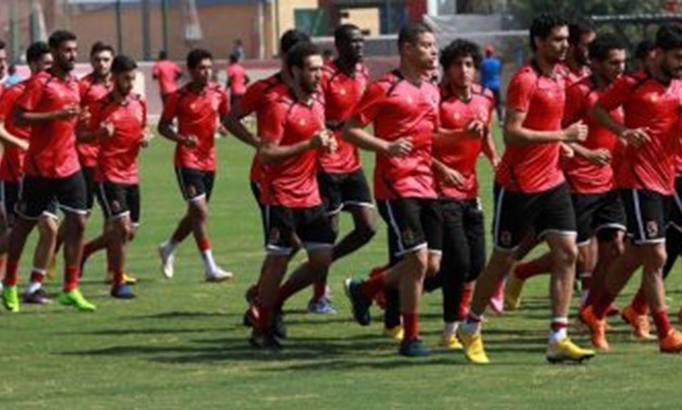 Al-Ahly’s team in the training session before Nejmeh’s match – Press Photo