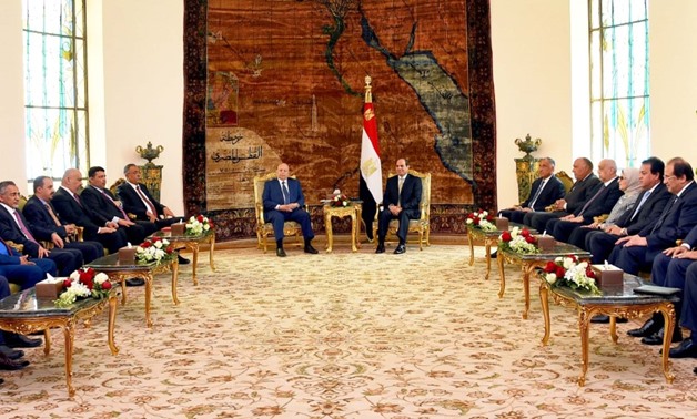 President Abdel Fatah al-Sisi with Yemeni President Mansour Hadi Aug. 13, 2018 - Press photo