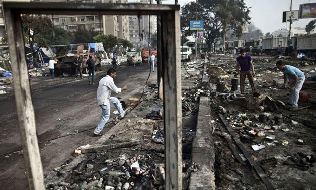 The debris of Rabaa al-Adawiya square in Cairo ( AFP/Getty)