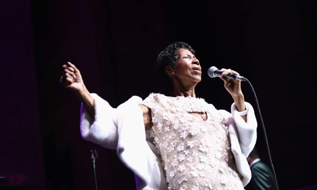 Aretha Franklin is shown here performing at the Elton John AIDS Foundation event in New York in November 2017 -- her last known public performance.