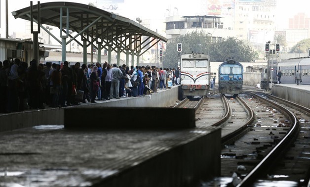 FILE - Trains at Cairo Station