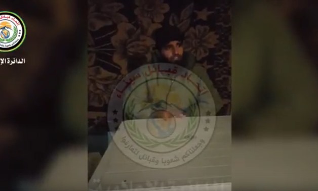 Terrorist Belal al-Denn during his confessions to Sinai Tribes Union - Youtube still image