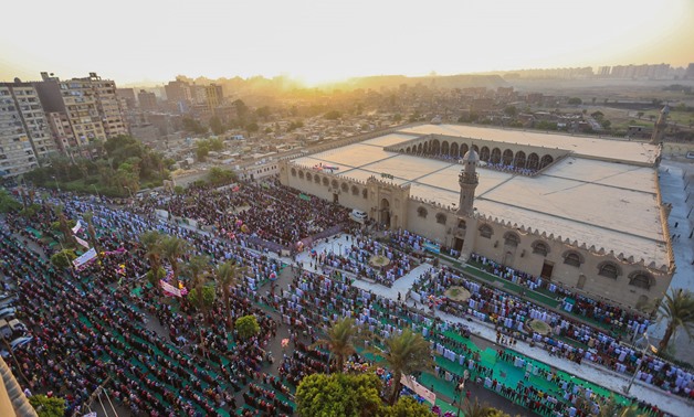 Hundreds perform Eid prayers at Amr Ibn Aas Mosque in Cairo - Photo by Karim Abdel Aziz/Egypt Today 