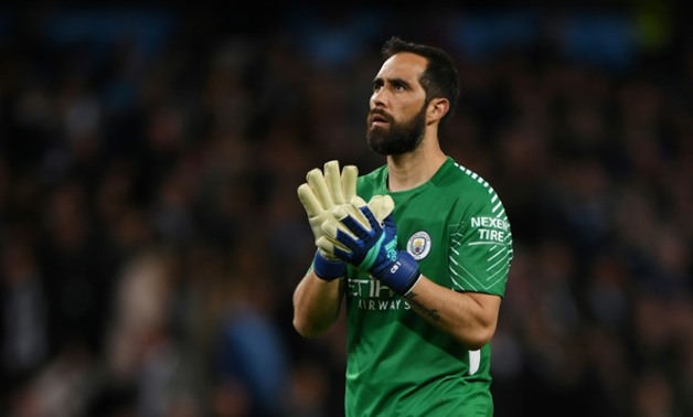 Premier League champions City were in need of cover for the Brazilian international as Claudio Bravo, pictured May 2018, is expected to miss the rest of the season after rupturing his Achilles tendon in training
AFP/File / Paul ELLIS
