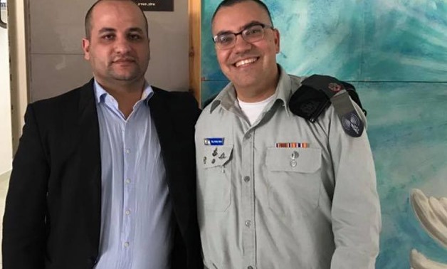 The Jewish journalist Mahdi Majeed with spokesperson of the Israeli army, Avichay Adraee in Tel Aviv in February 2018