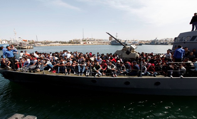 Illegal migrants arrive by boat at a naval base after they were rescued Libya, May 10, 2017. REUTERS/Ismail Zitouny     