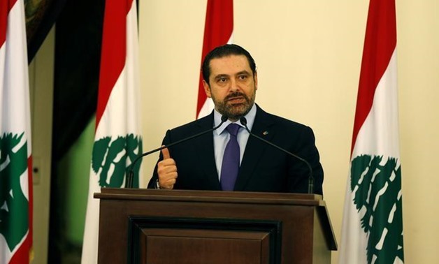 FILE PHOTO: Lebanese Prime Minister Saad al-Hariri talks during a conference in Beirut, Lebanon January 19, 2017. REUTERS/Mohamed Azakir
