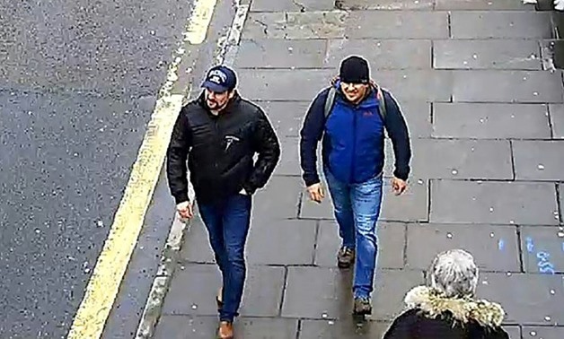 Ruslan Boshirov and Alexander Petrov seen walking in Salisbury on March 4 in a handout picture provided by the Metropolitan Police Service
