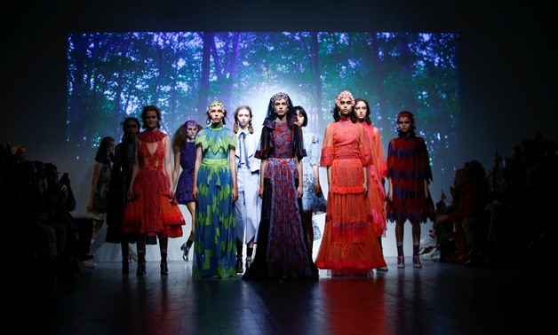 Models present creations at the Bora Aksu catwalk show at London Fashion Week Women's, London, Britain September 14, 2018. REUTERS/Henry Nicholls
