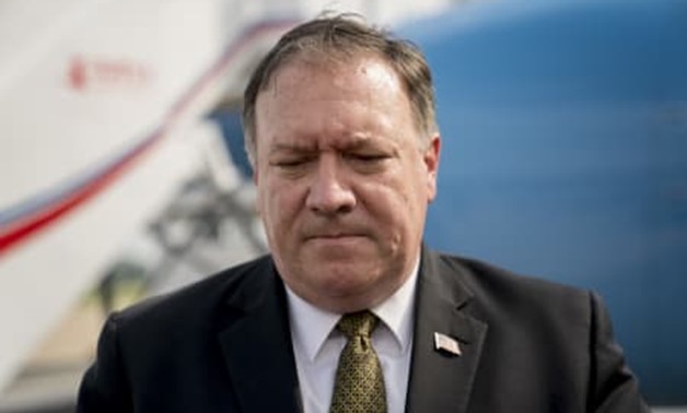 FILE PHOTO: U.S. Secretary of State Mike Pompeo pauses while speaking to members of the media following two days of meetings with Kim Yong Chol, a North Korean senior ruling party official and former intelligence chief, before boarding his plane at Sunan 