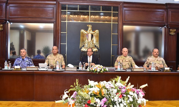President Abdel Fatah al-Sisi presides the Supreme Council of the Armed Forces on Saturday - Press photo