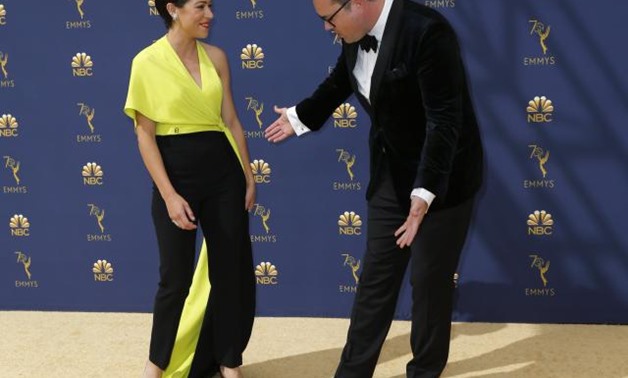 70th Primetime Emmy Awards– Arrivals – Los Angeles, California, U.S., 17/09/2018 – Tatiana Maslany and Kristian Bruun. REUTERS/Kyle Grillot