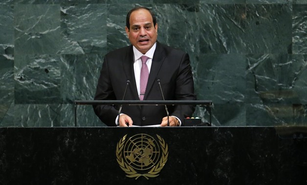 Egyptian President Abdel Fattah Al Sisi addresses the 72nd United Nations General Assembly at U.N. Headquarters in New York, U.S., September 19, 2017- REUTERS/Eduardo Munoz
