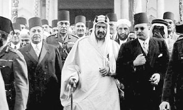 FILE: (L) King Abdulaziz bin Abdulrahman Al Saud, (R) King Farouk during the first Saudi royal visit to Egypt in 1946