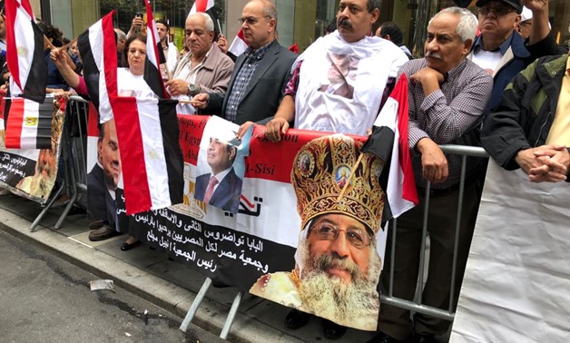 The Egyptian community in USA staged two marches in New York streets on Sunday to support President Abdel Fatah al-Sisi on September 23, 2018 - Press photo