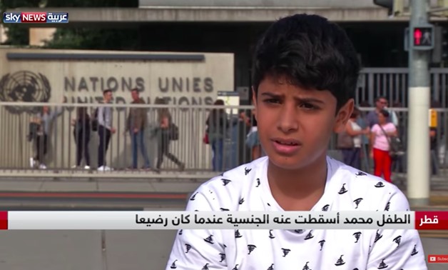 A child from Al-Ghufran tribe tells Sky News Arabia about violations seen at hands of Qatari regime - Screenshot of interview with Sky News Arabia