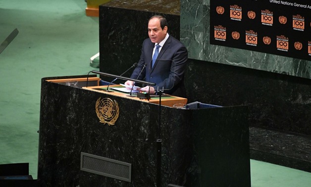 President Abdel Fatah al-Sisi during his speech at the UNGA - Press Photo 