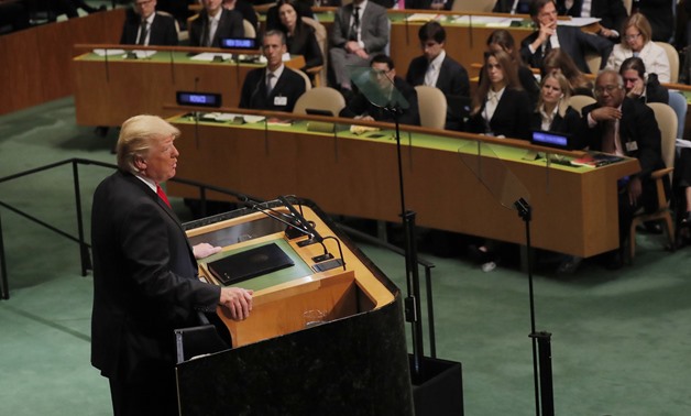 U.S. President Donald Trump addresses the 73rd session of the United Nations General Assembly at U.N. headquarters in New York, U.S., September 25, 2018. REUTERS/Caitlin Ochs