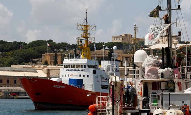 FILE PHOTO: The humanitarian ship Aquarius is seen at Boiler Wharf in Senglea, in Valletta's Grand Harbour, Malta August 15, 2018. REUTERS/Darrin Zammit Lupi
