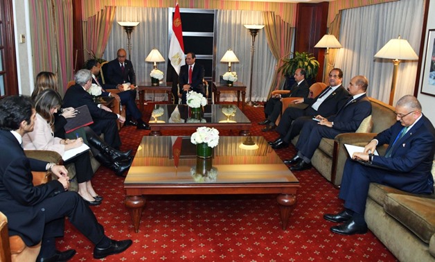 During Sisi's meeting with Head of Boeing International Bertand-Marc Allen - Press Photo