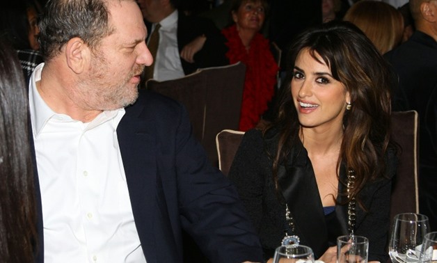 Harvey Weinstein and Penelope Cruz, side by side at an awards ceremony in 2008 -- she won her Oscar in a film produced by the disgraced Hollywood mogul.