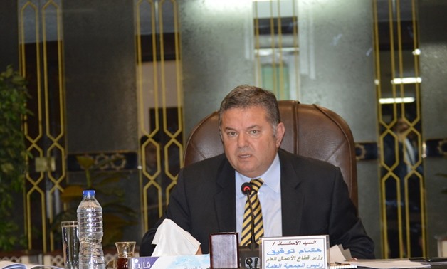 FILE - Minister of Public Business Sector Hesham Tawfik
