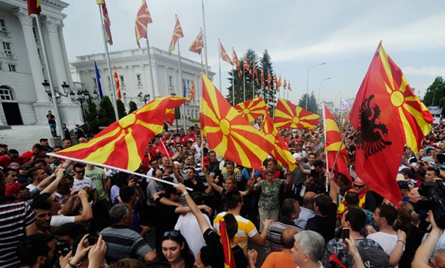 Anti-government demonstration, 17 May 2015. Photo Reuters / Ognen Teofilovski
