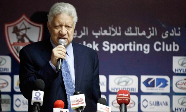 FILE - Chairman of Zamalek Club Mortada Mansour 