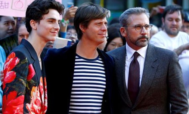 Director Felix van Groeningen and cast members Timothee Chalamet and Steve Carell arrive for the UK premiere of "Beautiful Boy" during the London Film Festival, in London, Britain October 13, 2018. REUTERS/Henry Nicholls
