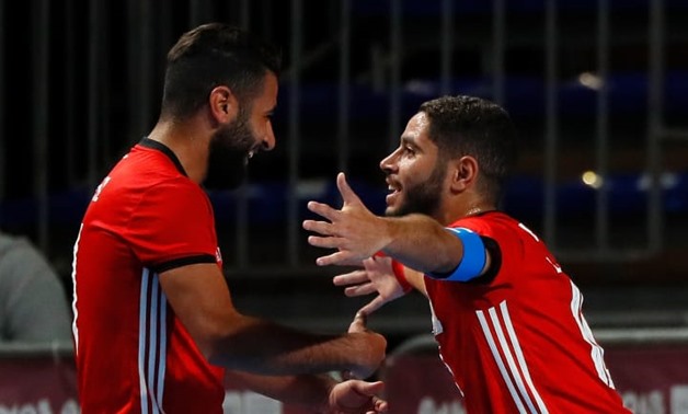 Egypt Futsal team players celebrate scoring - Photo courtesy of FIFA.com