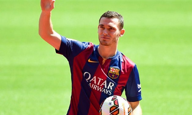 Thomas Vermaelen is pictured during his presentation at Nou Camp stadium in Barcelona, August 10, 2014 - REUTERS/Gustau Nacarino
