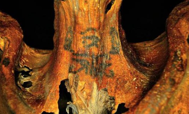 The unique 3,000-year-old tattooed mummy, uncovered in Deir El-Madina in Luxor’s west bank in 2014, belongs to an elite woman