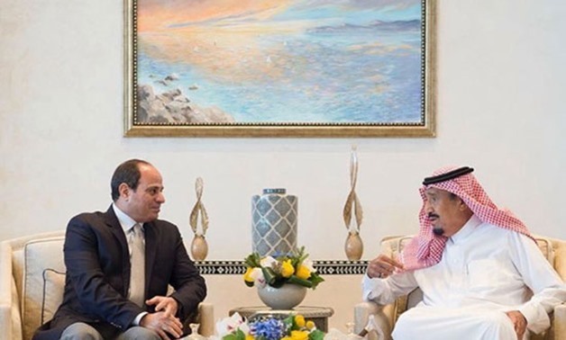 President Abdel Fatah al-Sisi during meeting with King Salman bin Abdulaziz of Saudi Arabia – Press Photo
