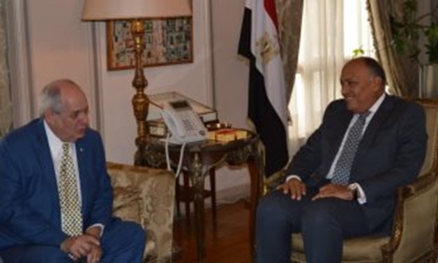 Minister of Foreign Affairs Sameh Shoukry met on Sunday, Oct. 21 with Greek Deputy Minister of Foreign Affairs, Terence Quick - Press Photo