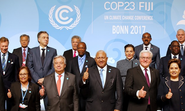 UN Secretary-General Antonio Guterres joins world leaders for a family photo during the COP23 UN Climate Change Conference in Bonn, Germany on Wednesday. Wolfgang Rattay, Reuters