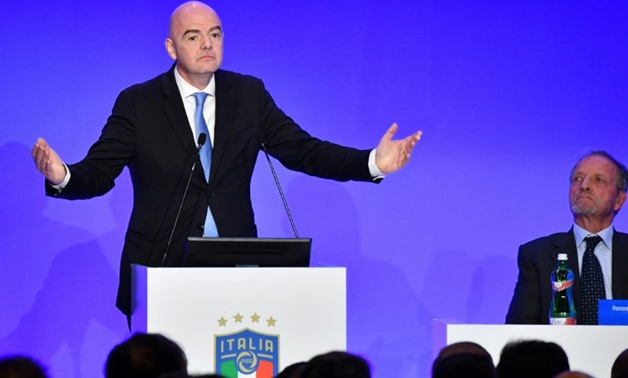 Infantino is facing opposition ahead of Friday's ruling FIFA council meeting in Kigali
AFP / Alberto PIZZOLI
