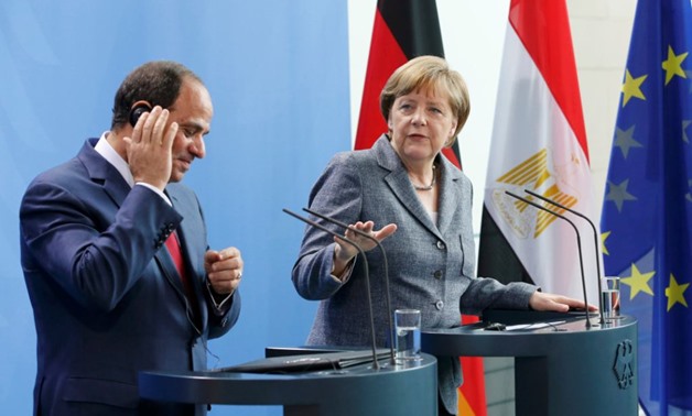 Joint press conference for Egyptian President Abdel Fattah al-Sisi and German Chancellor Angela Merkel on June 3, 2015. Reuters photo
