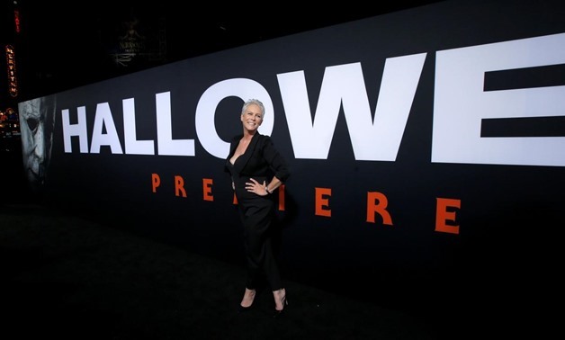 FILE PHOTO: Cast member Jamie Lee Curtis poses at a premiere for the movie "Halloween" in Los Angeles, California, U.S., October 17, 2018. REUTERS/Mario Anzuoni