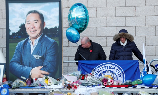 FILE PHOTO: Soccer Football - Leicester City mourn and honour the victims of the helicopter crash - King Power Stadium, Leicester, Britain - October 31, 2018 Leicester City's Marc Albrighton views tributes after the club's owner Thai businessman Vichai Sr