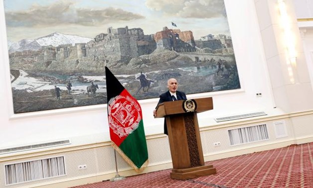 FILE PHOTO: Afghan President Ashraf Ghani speaks during a news conference in Kabul, Afghanistan July 15, 2018. REUTERS/Mohammad Ismail/File Photo