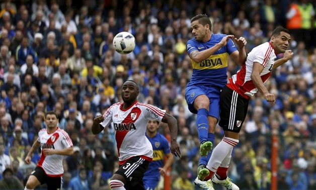 Argentine First Division - Alberto J. Armando stadium, Buenos Aires, Argentina 24/4/16. REUTERS/Marcos Brindicci