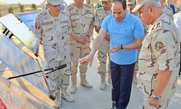 President Abdel Fatah al-Sisi followed up Wednesday construction works of the tunnel road of Sharm el Sheikh - Press Photo 