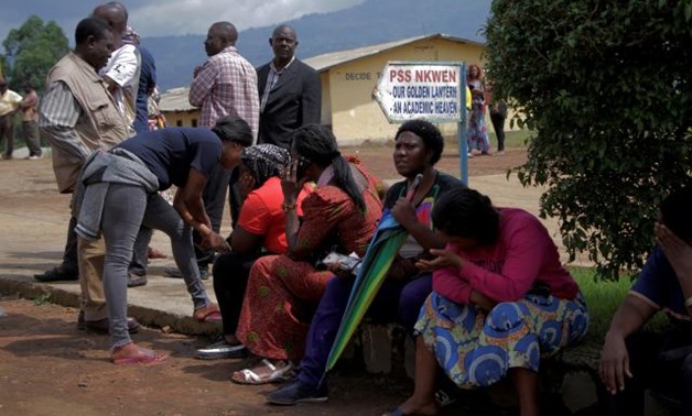 FILE PHOTO: Parents await for news of their children at a school where 79 pupils were kidnapped in Bamenda, Cameroon November 6, 2018. REUTERS/Blaise Eyong