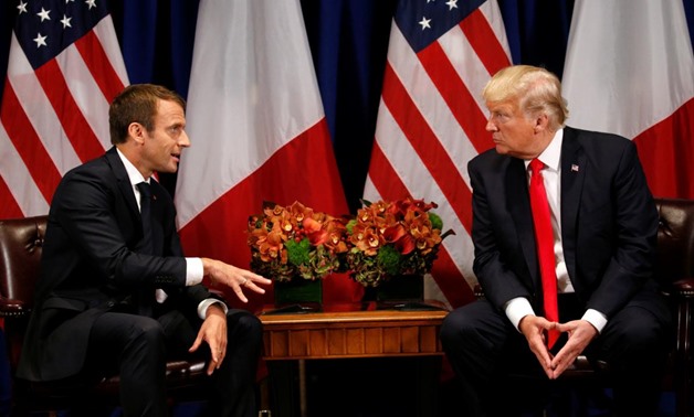 FILE PHOTO - U.S. President Donald Trump meets French President Emmanuel Macron in New York, U.S., September 18, 2017. REUTERS/Kevin Lamarque
