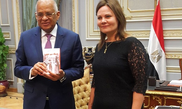 FILE - Ambassador Iveta Šulca meets with Egyptian Parliament Speaker Ali Abdel Ali, May 9, 2017